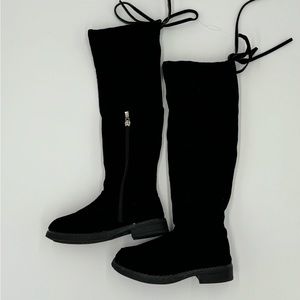 Black thigh high shoe